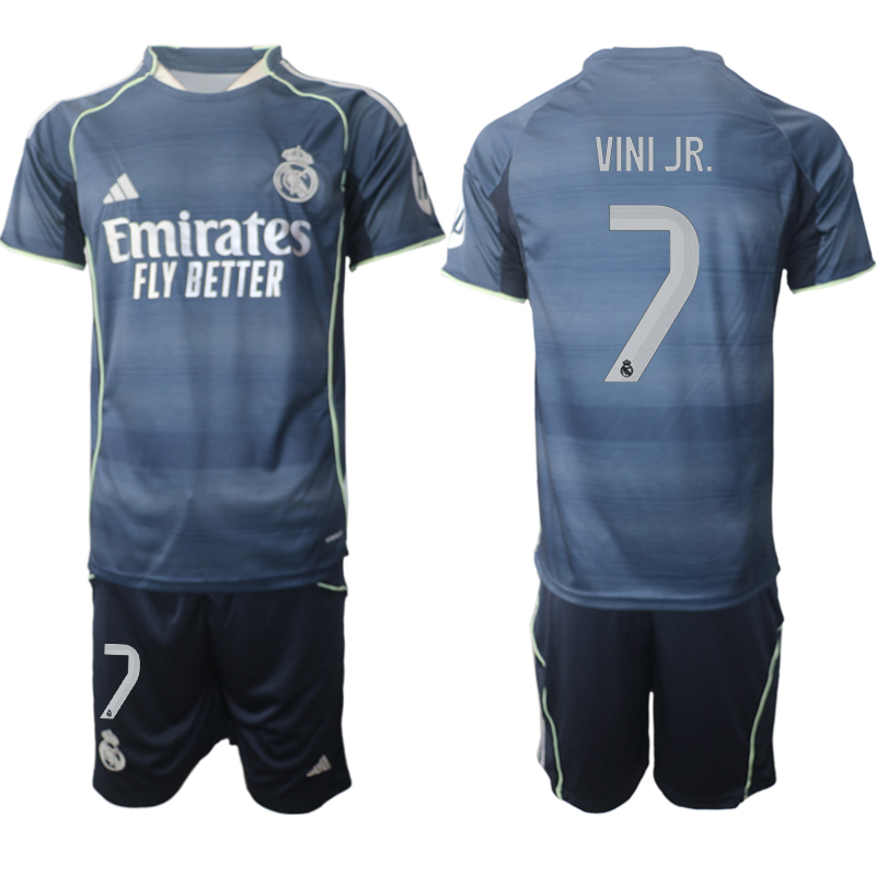 Men 2025-2026 Club Real Madrid away Blue #7 Soccer Jersey1